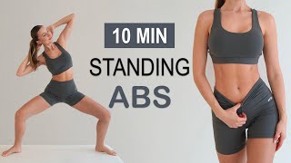 10 Min ALL STANDING ABS Workout  Daily Routine No Jumping No Repeat No Equipment [upl. by Barayon645]