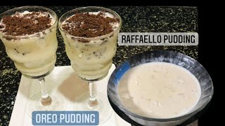 Raffaello pudding  oreo pudding  2 easy pudding recipe [upl. by Ellinad]