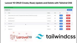 Laravel 10 CRUD Create Read Update and Delete with Tailwind CSS [upl. by Ezirtaeb]