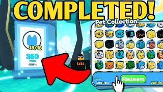 COMPLETED Pet Collection amp MAX PETS EQUIPPED in Pet Simulator X [upl. by Lerat25]