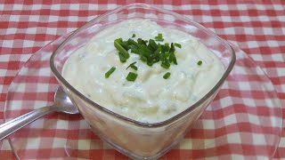 Cómo hacer una salsa de yogurt Griego muy cremosa fresca y deliciosa [upl. by Balough]