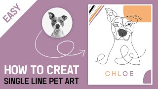 How to Create Single line art pet Portrait In Illustrator  Pet Portrait  Pet art [upl. by Allesiram]