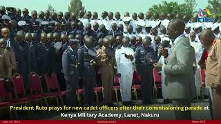 Ruto prays for new cadet officers after their commissioning parade at Kenya Military Academy Lanet [upl. by Eatnom]