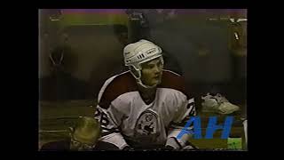 AHL Sep  1992 Clayton NorrisHER v Trevor DuhaimeBAL Hershey Bears Baltimore Skipjacks [upl. by Filahk]