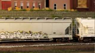 HO Weathered Freight Train by Butch Eyler [upl. by Namreg]