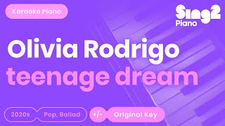 Olivia Rodrigo  teenage dream Piano Karaoke [upl. by Nyleahcim]