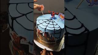 Low budget spider man cake  Spiderman cake  making spiderman cake  spiderman lovers cake shorts [upl. by Bobbi]