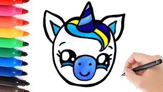 HOW TO DRAW A BABY BOY UNICORN LEREN TEKENEN EENHOORN [upl. by Rehm]