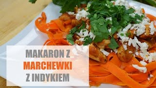 Fit makaron z marchewki z indykiem w sosie pomidorowym [upl. by Aihsar]