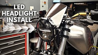 Motorcycle LED Headlight Install  Looks Awesome [upl. by Eldredge727]