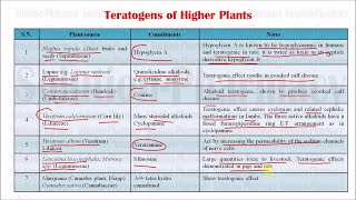 Class 116  Teratogens Part 02  Classes of Teratogens Classes  Teratogen of Higher plant [upl. by Koch800]