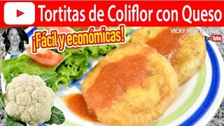 CÓMO HACER TORTITAS DE COLIFLOR CON QUESO  Vicky Receta Facil [upl. by Alilahk303]