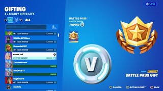 HOW TO GIFT BATTLE PASS WITH VBUCKS IN FORTNITE 2024 [upl. by Limemann]