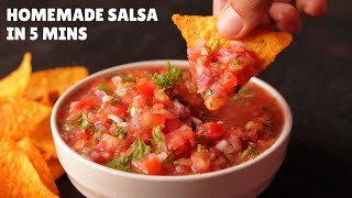 5Minute HOMEMADE MEXICAN SALSA Without Food Processor  मेक्सिकन सालसा सिर्फ ५ मिनट में [upl. by Echikson]