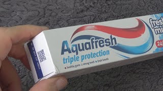 Aquafresh Triple Protection Fresh amp Minty 125 ml Toothpaste Unboxing and Test [upl. by Egwan]