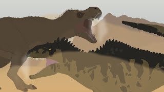 Tyranosaurus Vs Giganotosaurus Jurassic World Dominion Prologue Stick Nodes Animation [upl. by Japha]