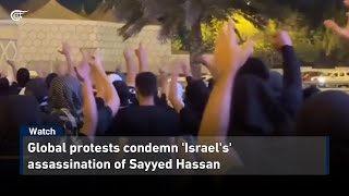 Global protests condemn Israels assassination of Sayyed Hassan [upl. by Daughtry]