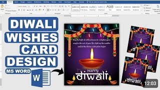 Diwali Wishes Design in Ms Word Tutorial  Ms Word Creative Design  Diwali Card Design [upl. by Alhan53]