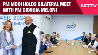 PM Modi G20 Summit  PM Modi Holds Bilateral Meet With PM Giorgia Meloni At G20 Summit In Brazil [upl. by Northington]