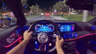 2021 Mercedes AMG E53 4Matic Coupe POV Night Drive 3D AudioASMR [upl. by Ennahtur596]