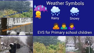 Weather Symbols  Rainy 🌧️ amp Snowy 🌨️Primary School Science [upl. by Norraa854]