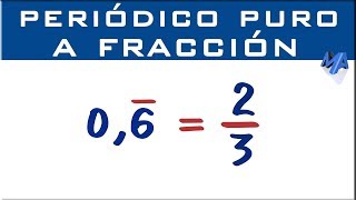 Convertir decimal periódico puro a fracción  Método 2 [upl. by Irim]