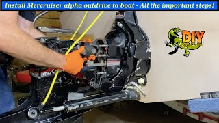 Install Mercruiser alpha one outdrive to boat  All important steps [upl. by Fuhrman980]