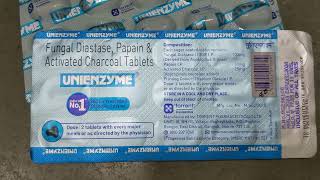 Unienzyme Tablet Uses in Hindi  Fungal Diastase Papain and Activated Charcoal Tablets Uses in Hindi [upl. by Lipps]