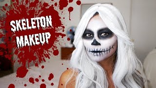 Easy Last Minute Skeleton Makeup Tutorial for Halloween [upl. by Damian]