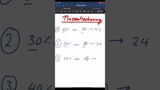 PROZENTRECHNUNG prozent maths mathe tricks easy [upl. by Aslin]