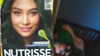 GARNIER NUTRISSE ULTRA COLOR EM1 Deep Intense Emerald Hair Dye Review Music too loud [upl. by Liagabba42]