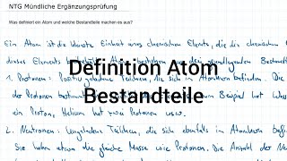 NTG Industriemeister Mündliche Ergänzungsprüfung  Defiition Atom Bestandteile [upl. by Idnac]