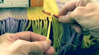 One minute tutorial Easy way to tie a knot to finish your weaving [upl. by Nosbig]