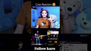 Cut girl reaction 😘😚 freefire lover freefireshorts garenafreefire [upl. by Erland]