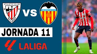 Athletic Bilbao 22 Valencia en vivo La Liga 202324 Jornada 11 [upl. by Nonarb]