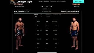 Joaquin Buckley vs Nursulton Ruziboev Prediction ufcstlouis ufcpredictions [upl. by Akinajnat]