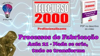 Telecurso 2000  Processos de Fabricação  21 Nada se cria tudo se transforma [upl. by Ellemaj]