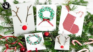 DIY  3 IDEEN WEIHNACHTSKARTEN selber machen  Weihnachtskarte basteln  Geschenkidee  VERLOSUNG [upl. by Noffets748]