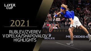 Match 9 Highlights  RublevZverev vs OpelkaShapovalov  Laver Cup 2021 [upl. by Gile]