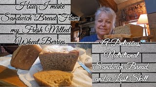 How I make a Soft Sandwich Bread From Fresh Milled Wheat Berries [upl. by Lethia]