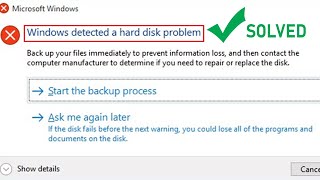 Microsoft Windows Detected a Hard Disk Problem Error  Fixed [upl. by Gaither]