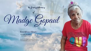 Thanksgiving Service for the life of Madge Gopaul [upl. by Negaet]