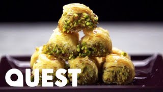 How To Make Baklava  Food Factory [upl. by Adnolahs878]