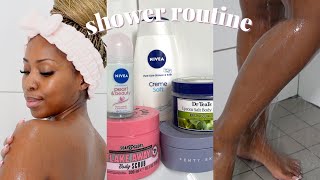 SHOWER ROUTINE 2023 🫧  FULL body care for glowing  hydrated skin [upl. by Itak]