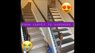 DIY Hardwood on stairs [upl. by Maribelle]