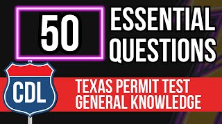 Texas CDL Permit Test General Knowledge Questions and Answers 2024 Practice Written Exam [upl. by Pudens858]