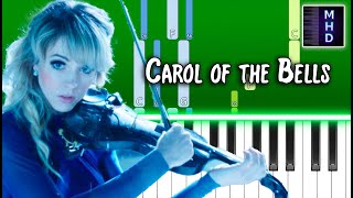 Lindsey Stirling  Carol of the Bells  Piano Tutorial [upl. by Quintus123]