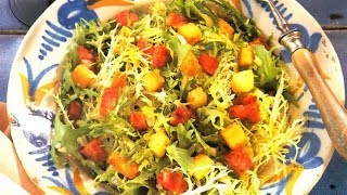 French Foods Curly Endive Salad With Bacon Frisée aux Lardons [upl. by Eniliuqcaj]