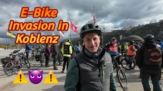 😈 Electric Devils mit sechzig EBikes auf dem Rheinradweg Deutsches Eck  Fähre Boppard  Koblenz [upl. by Heall]