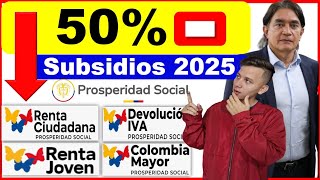 Subsidios Se reducirá 50 el presupuesto de Prosperidad Social para el 2025 beneficiarios afectados [upl. by Koball]